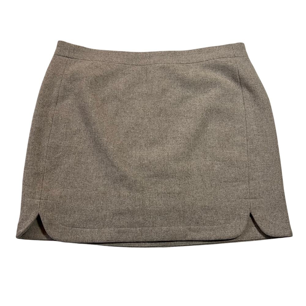 J. Crew Shirttail Wool Mini Skirt 10 Preppy Academia Quiet Luxury Office Preppy